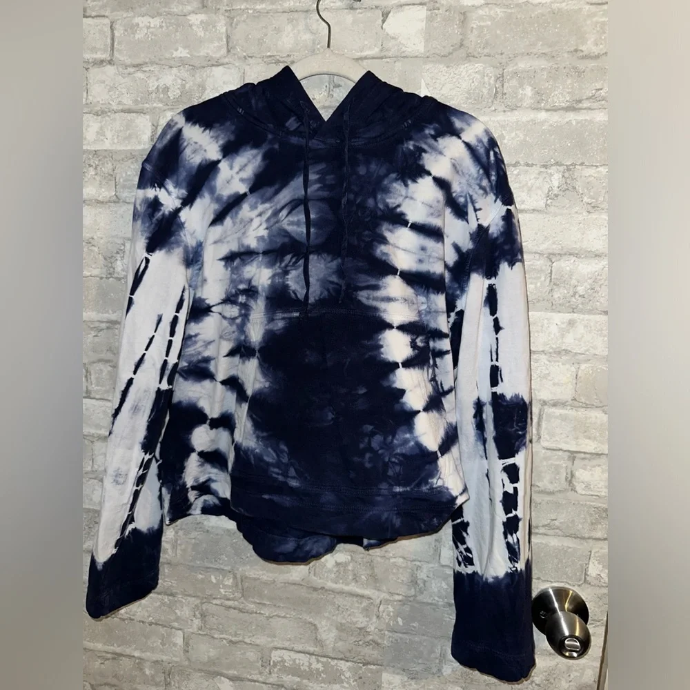 RAQUEL ALLEGRA HILMA COTTON CROP HOODIE SZ S #Q1 - Picture 2 of 5